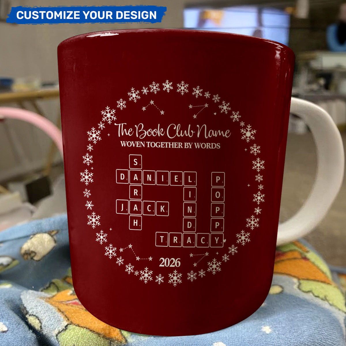 Custom Crossword Scrambles Gifts For Book Club Members - Personalized Mug - Personalized Ceramic Coffee Mug