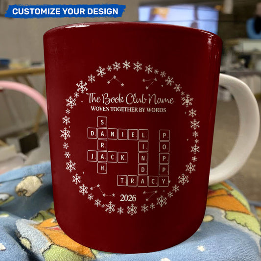 Custom Crossword Scrambles Gifts For Book Club Members - Personalized Mug - Personalized Ceramic Coffee Mug