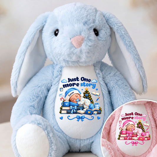 Head In The Clouds Nose In A Book Gift For Little Bookworm - Personalized Stuffed Bunny