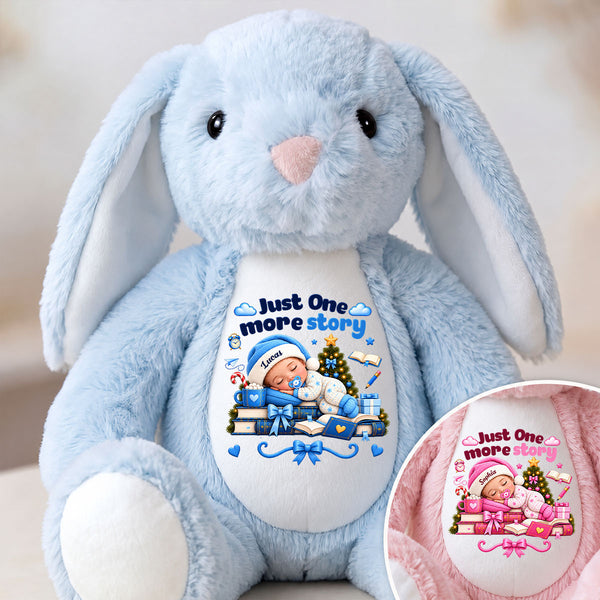Head In The Clouds Nose In A Book Gift For Little Bookworm - Personalized Stuffed Bunny