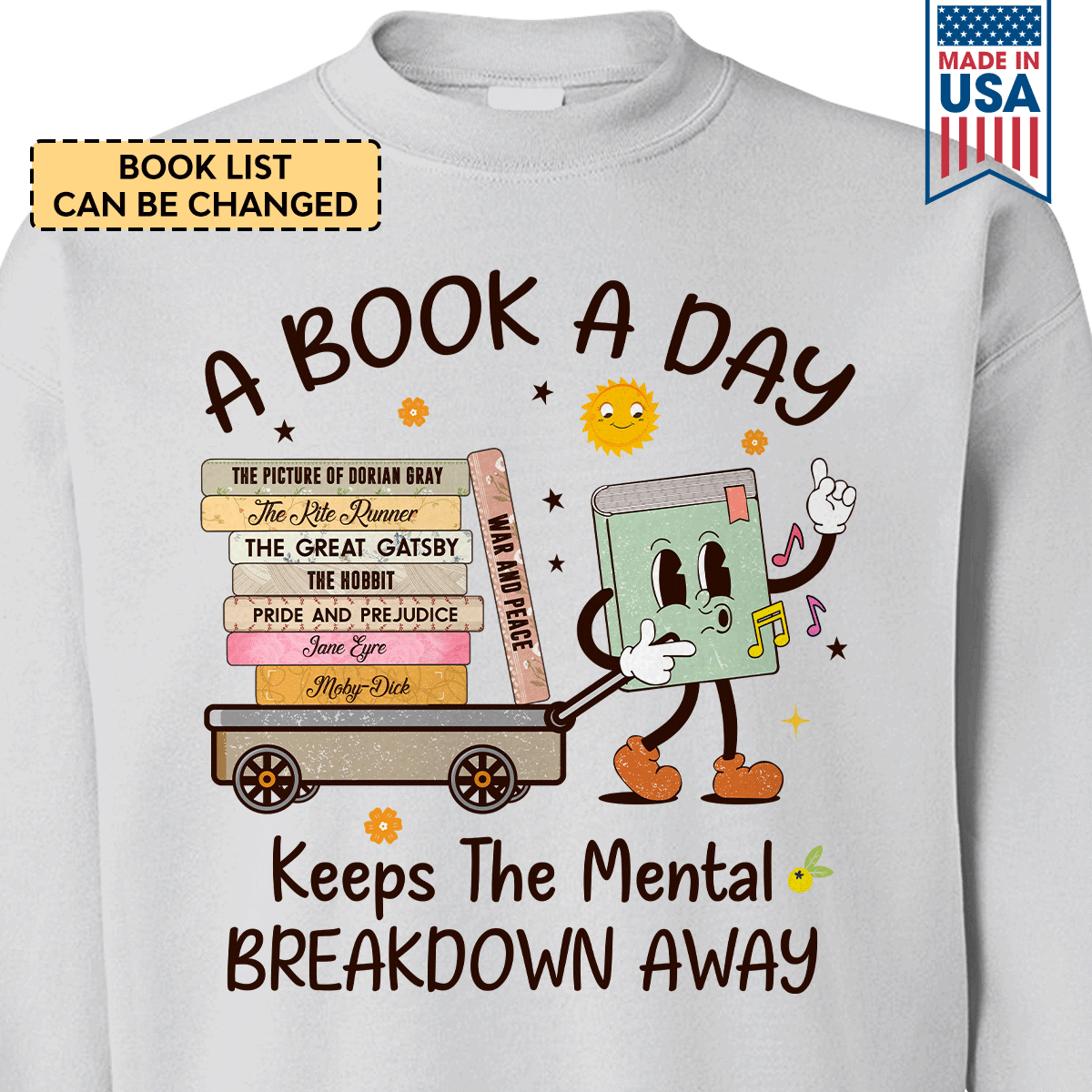 Custom Bookshelf A Book A Day Keeps The Mental Breakdown Away Book Lovers Gift SWWH109