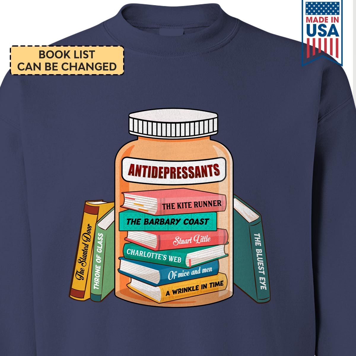 Custom Bookshelf Antidepressants Book Lovers Gift SWBH48