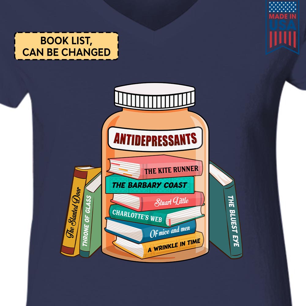 Custom Bookshelf Antidepressants Book Lovers Gift TSVBH48