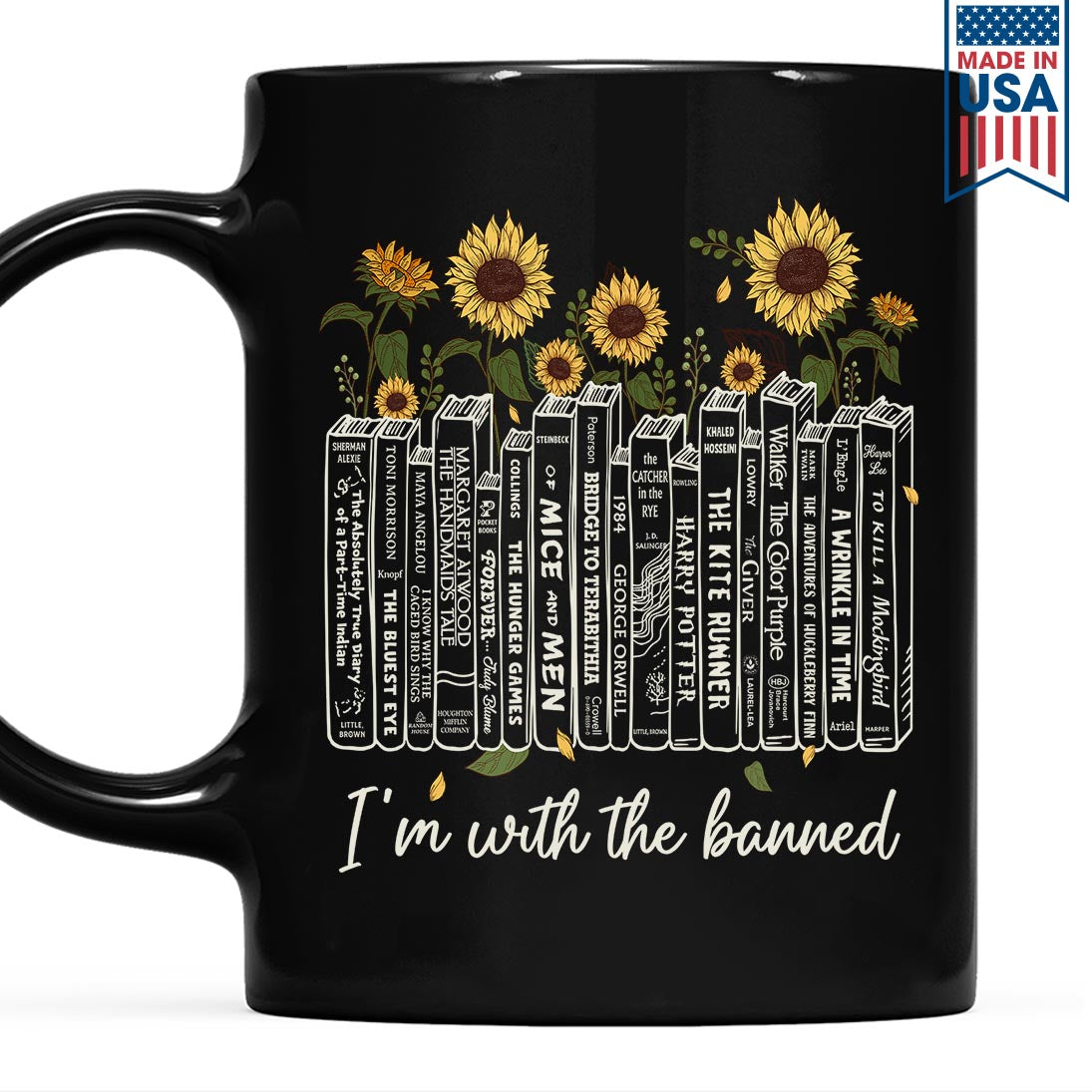 Banned Books & Sunflowers Book Lovers Gift MUGB554