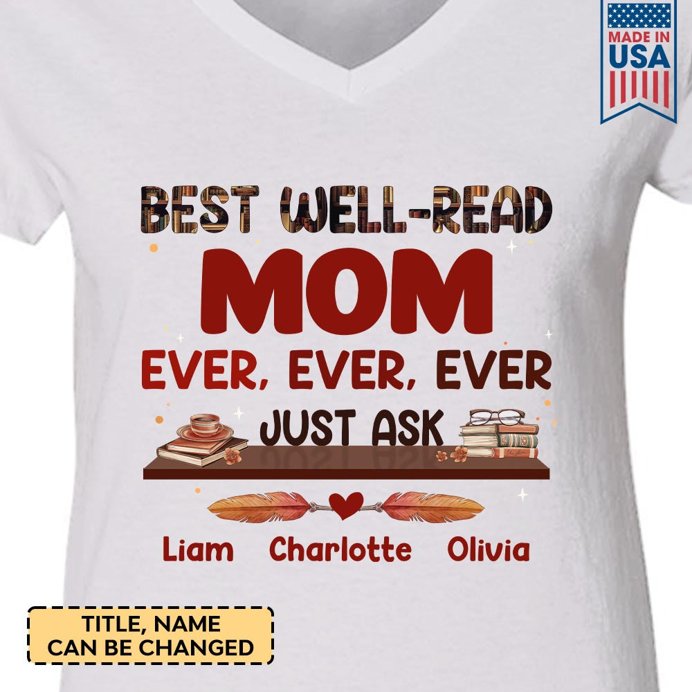 Custom Bookshelf Best Well-Read Mom Ever Book Lovers Gift TSVWH127