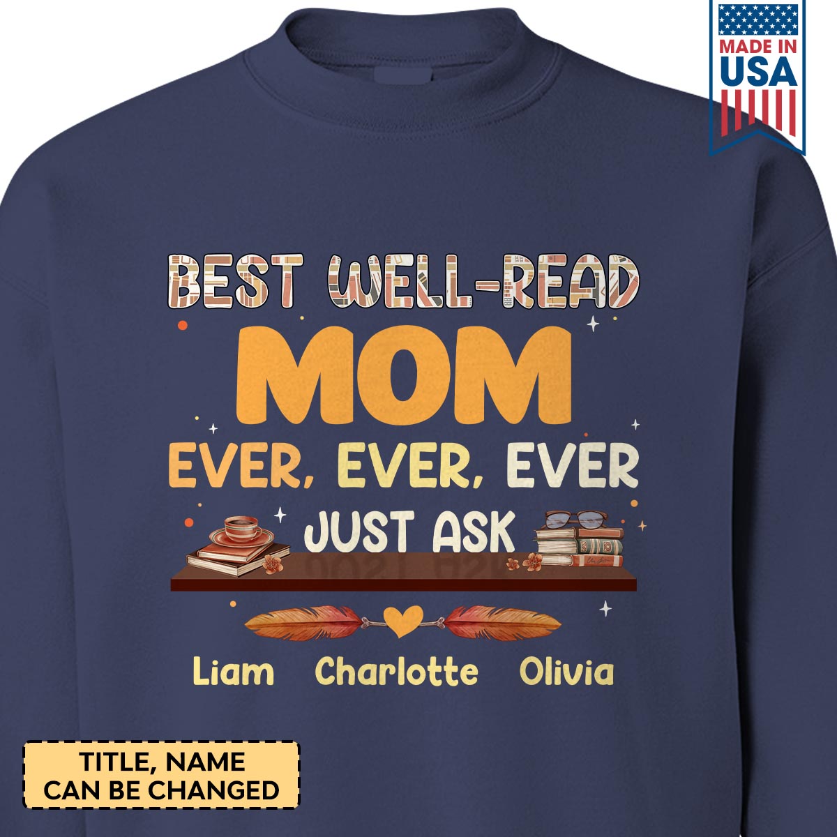 Custom Bookshelf Best Well-Read Mom Ever Book Lovers Gift SWBH128