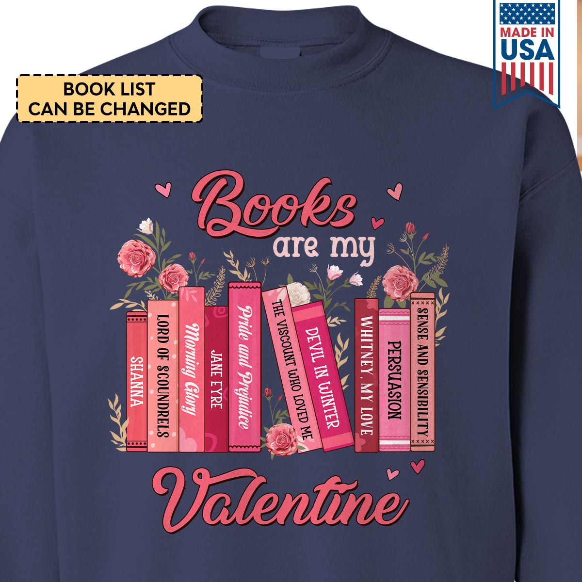 Custom Bookshelf Books Are My Valentine Book Lovers Gift SWBH78