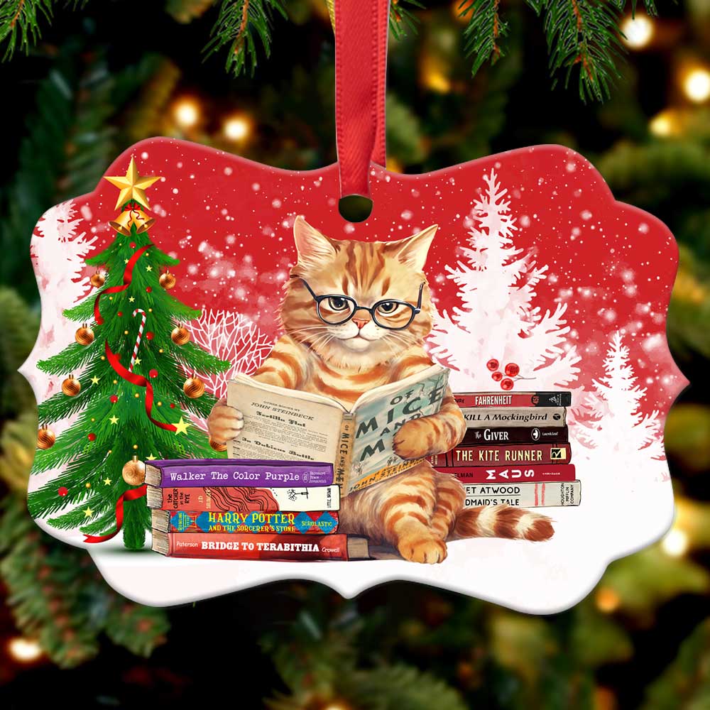 Cats Reads Banned Books Christmas Ornament Book Lovers Gift ORN67