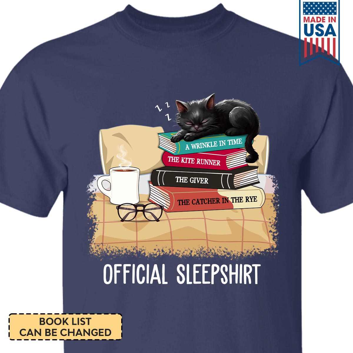 Custom Bookshelf Official Sleepshirt With Cat Book Lovers Gift TSBH10
