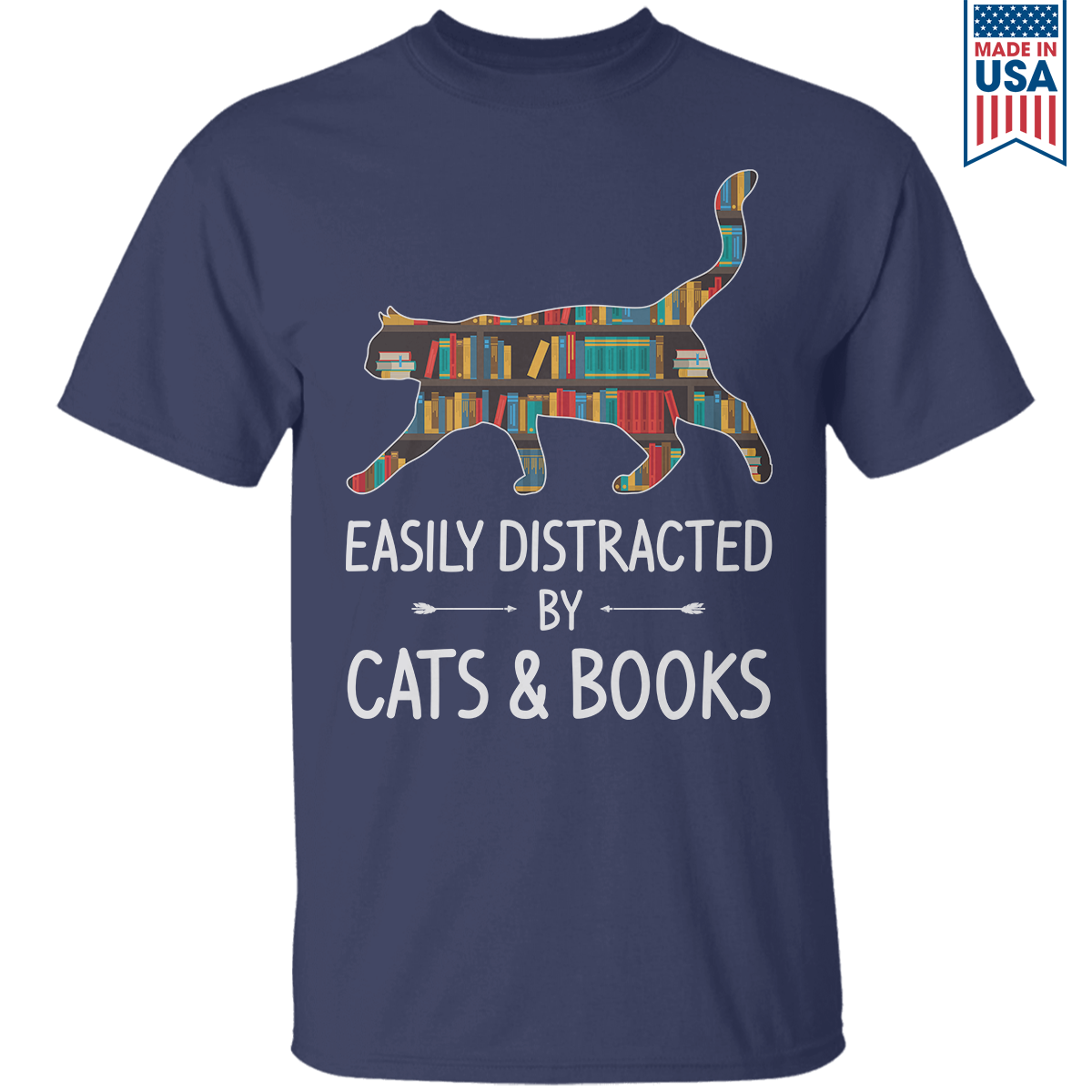 Easily Distracted By Cats And Books Book Lovers Gift TSB40