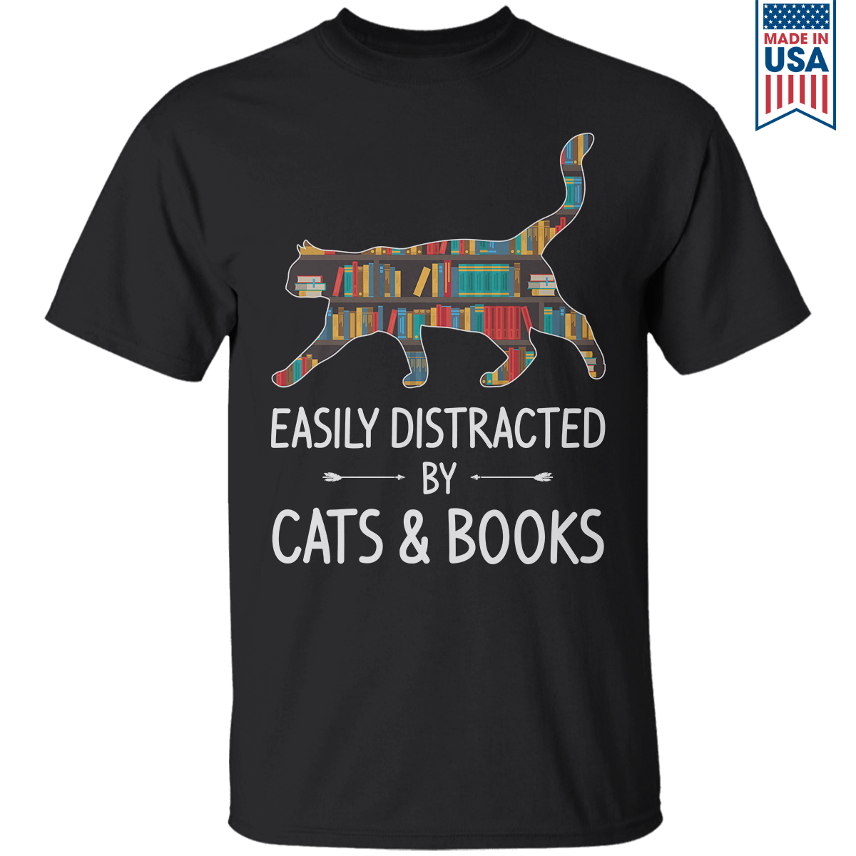 Easily Distracted By Cats And Books Book Lovers Gift TSB40