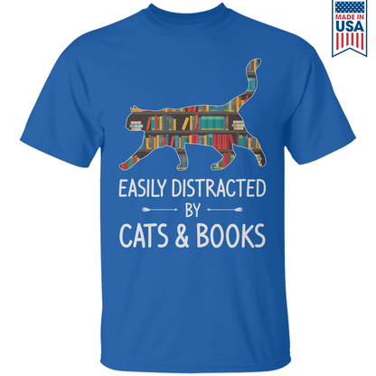 Easily Distracted By Cats And Books Book Lovers Gift TSB40