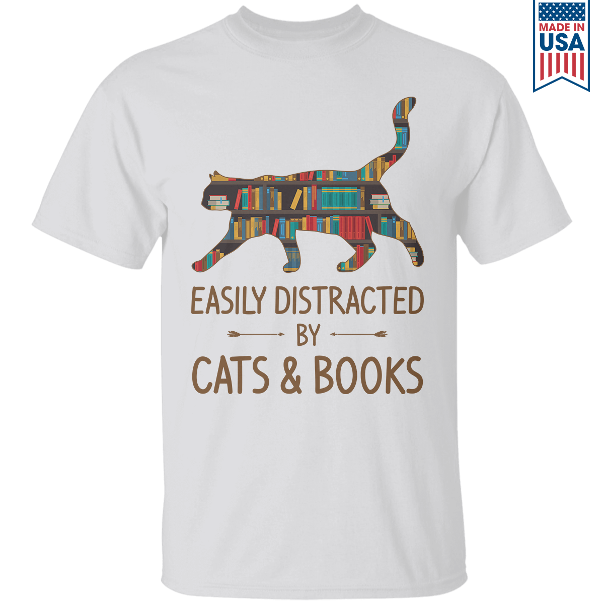 Easily Distracted By Cats And Books Book Lovers Gift TSW39