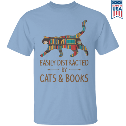 Easily Distracted By Cats And Books Book Lovers Gift TSW39