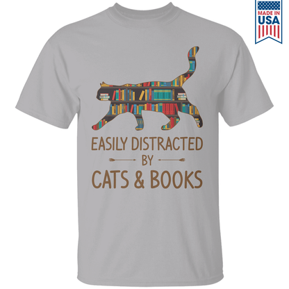 Easily Distracted By Cats And Books Book Lovers Gift TSW39