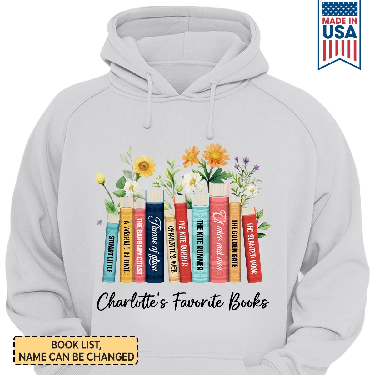 Custom Bookshelf Flowers Book Lovers Gift HDWH21