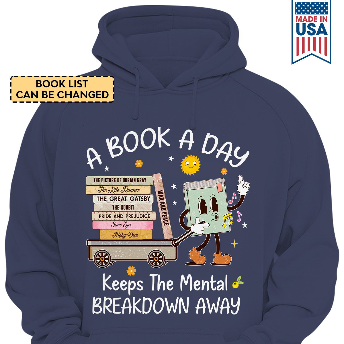 Custom Bookshelf A Book A Day Keeps The Mental Breakdown Away Book Lovers Gift HDBH110