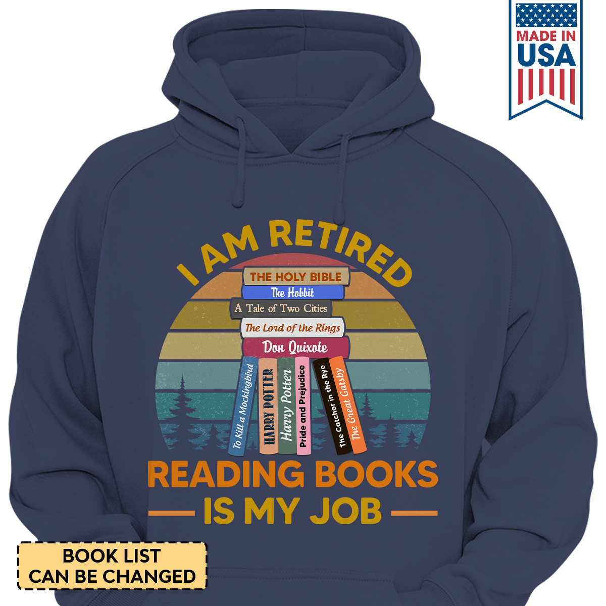 Custom Bookshelf I Am Retired Reading Books Is My Job Book Lovers Gift HDBH58