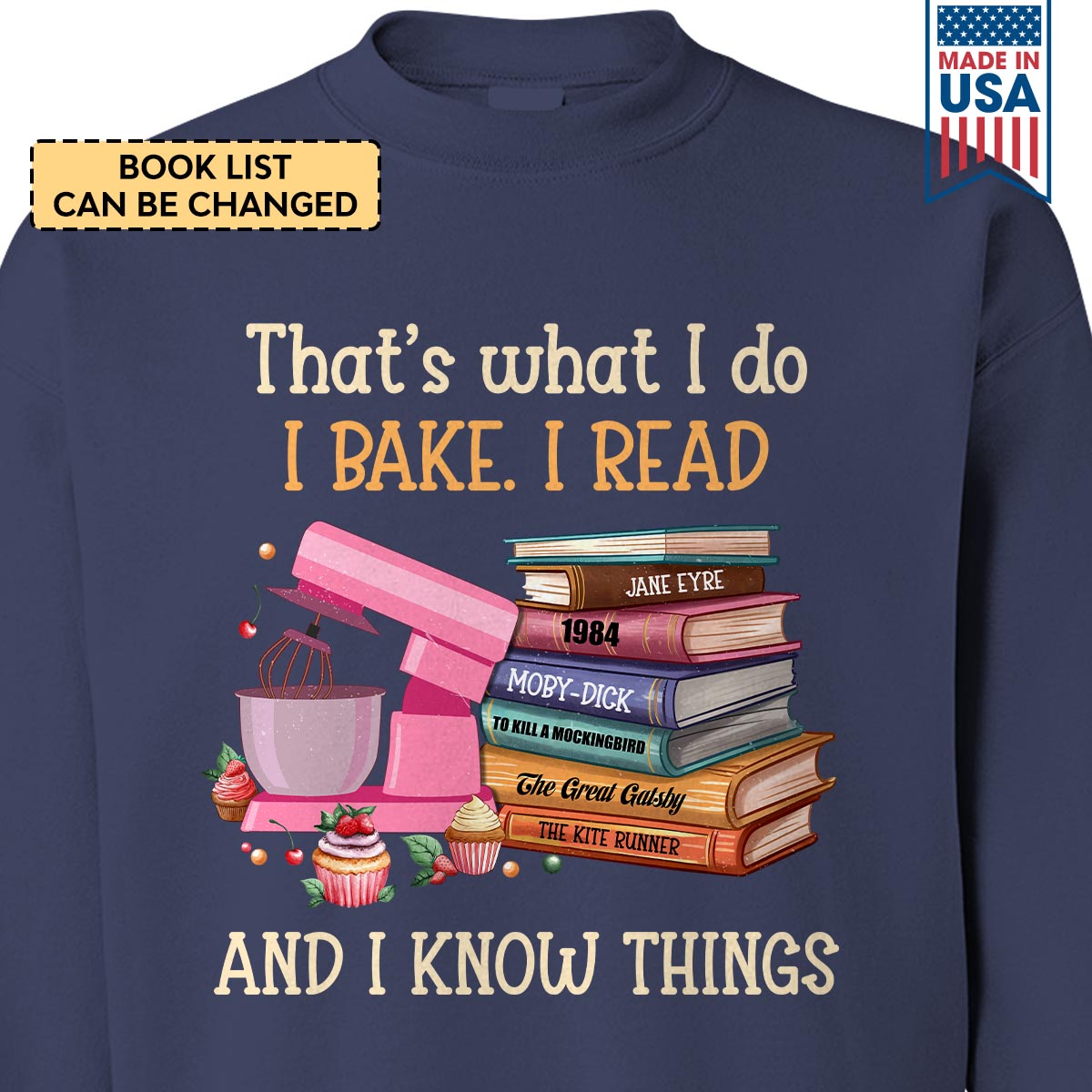 Custom Bookshelf That's What I Do I Bake I Read And I Know Things Book Lovers Gift SWBH106