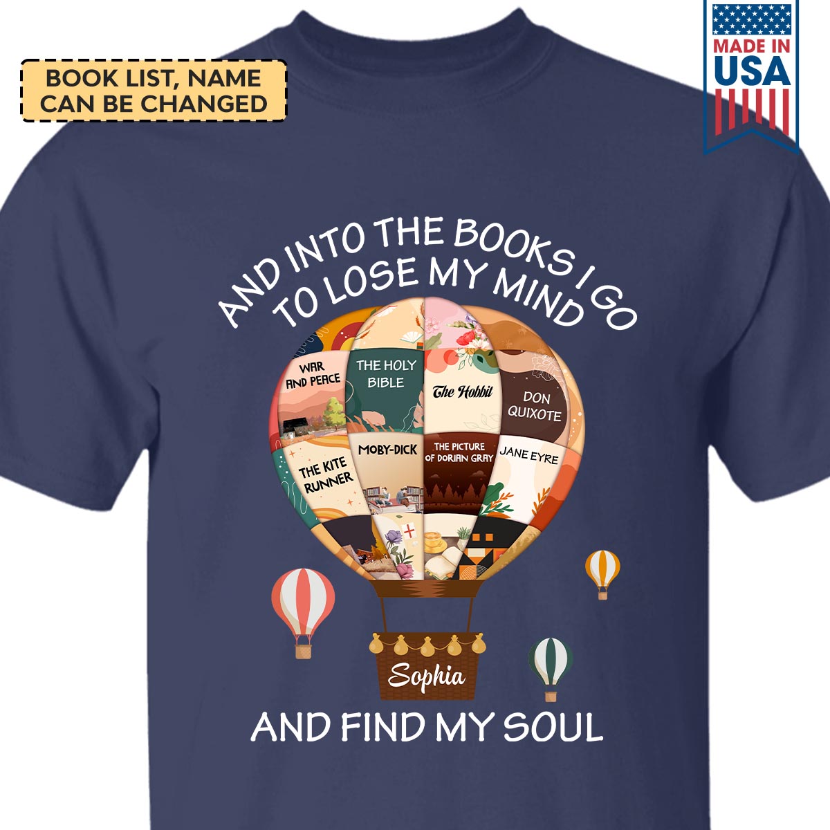 Custom Books Air Balloon I Lose My Mind Book Lovers Gift TSBH64