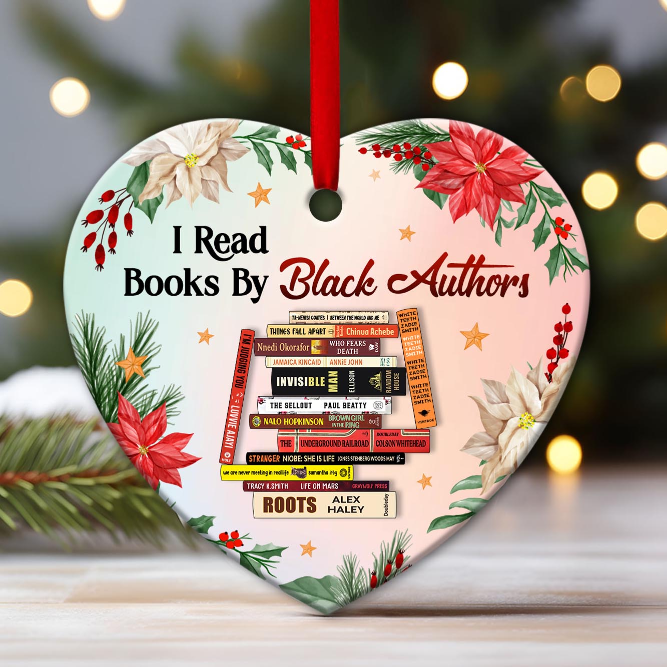 I Read Books By Black Authors Christmas Ornament Book Lovers Gift ORN60