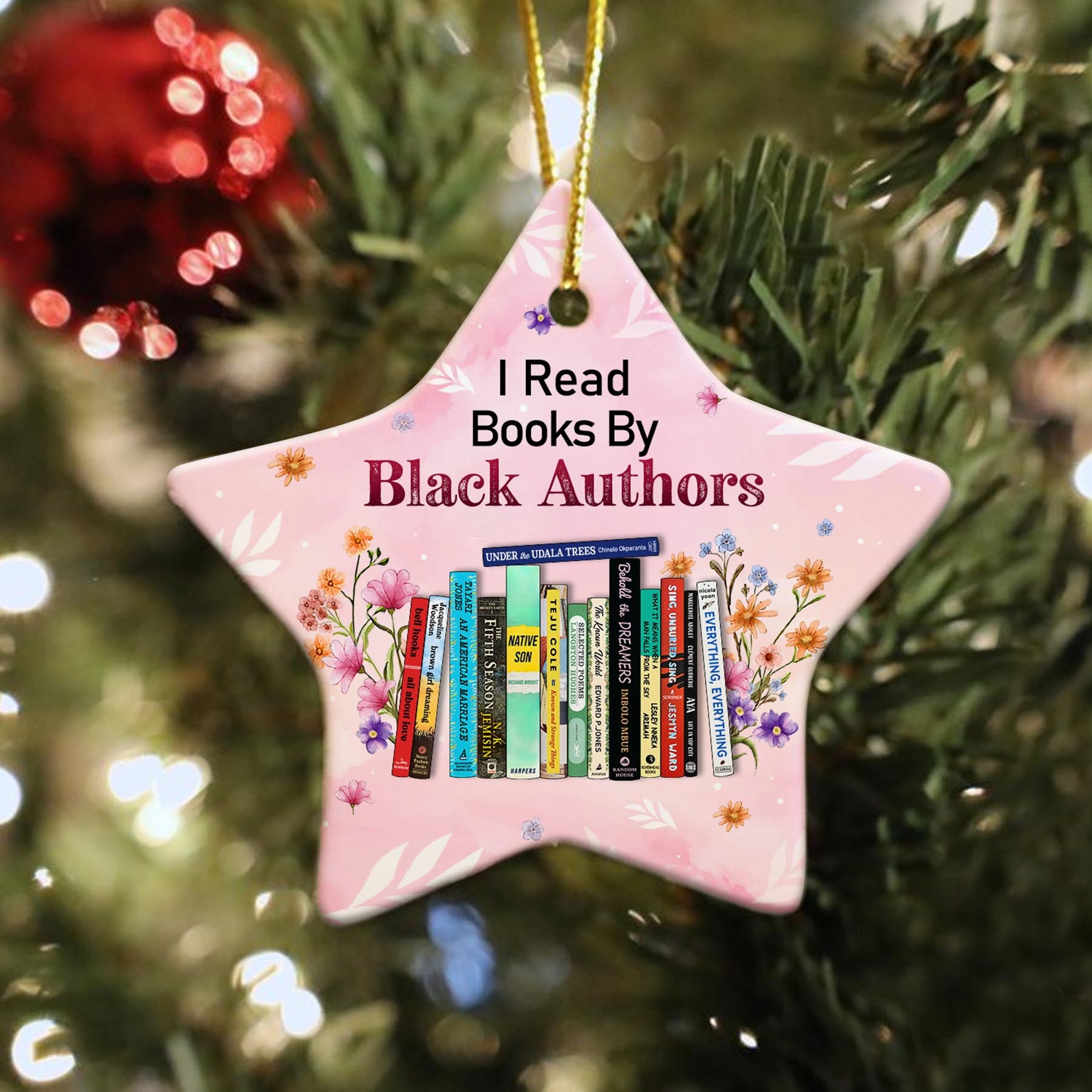 I Read Books By Black Authors 2 Christmas Ornament Book Lovers Gift ORN27