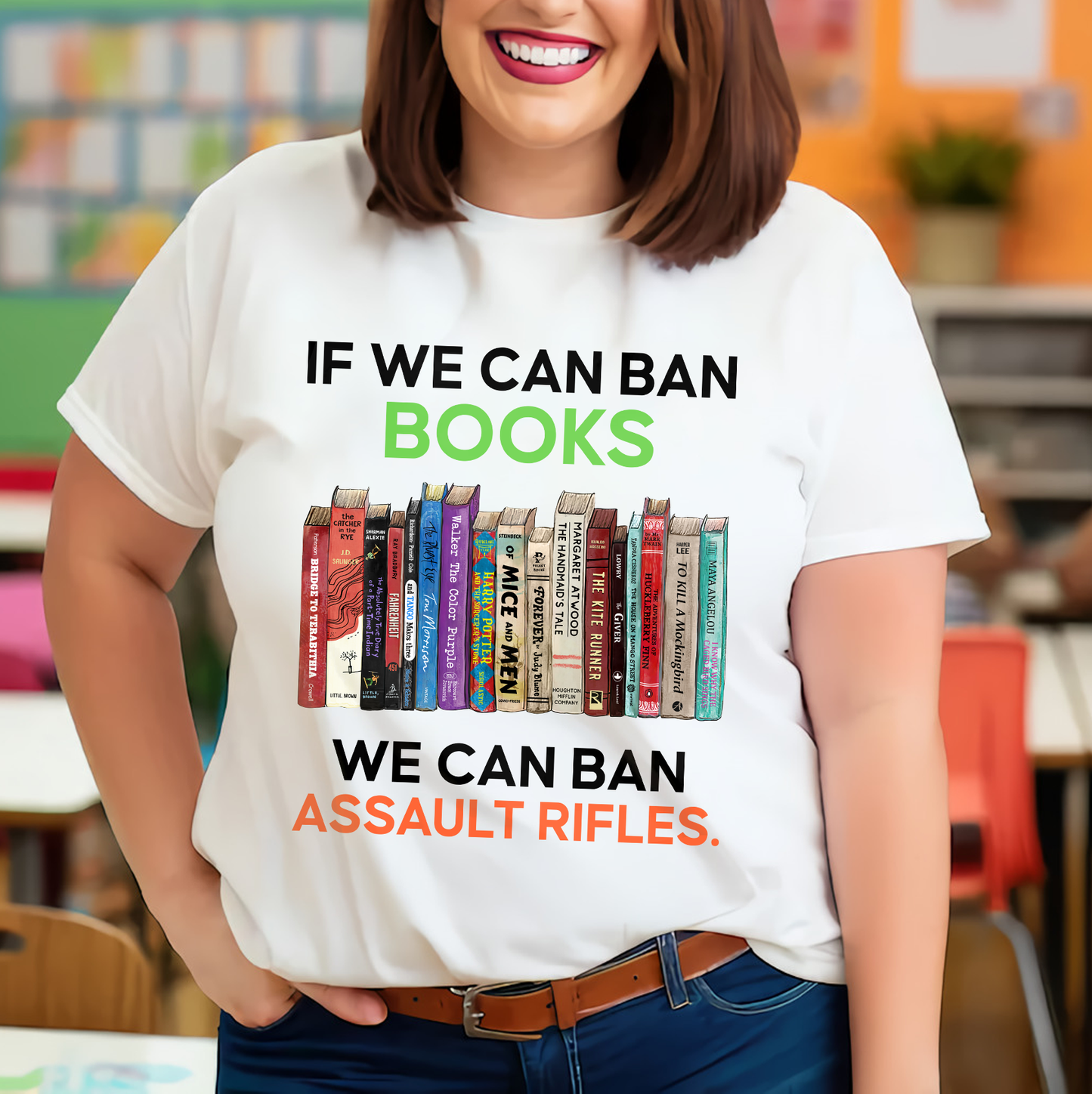 If We Can Ban Books We Can Ban Assault Rifles Book Lovers Gift TSW233