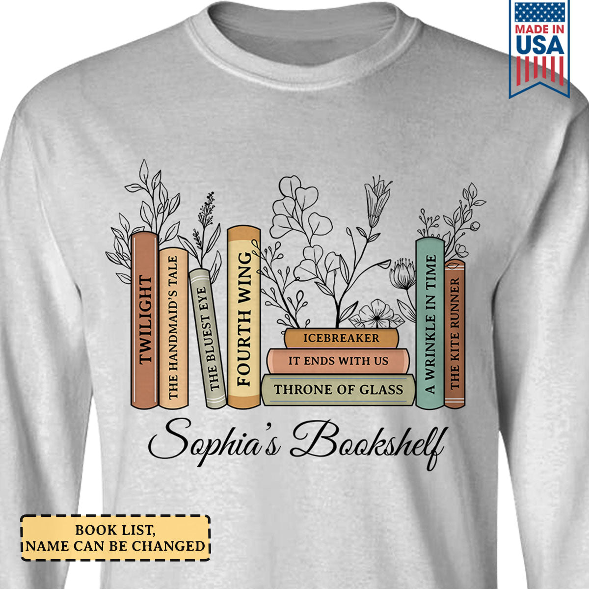 Custom Bookshelf Shirt Book Lovers Gift LSWH01