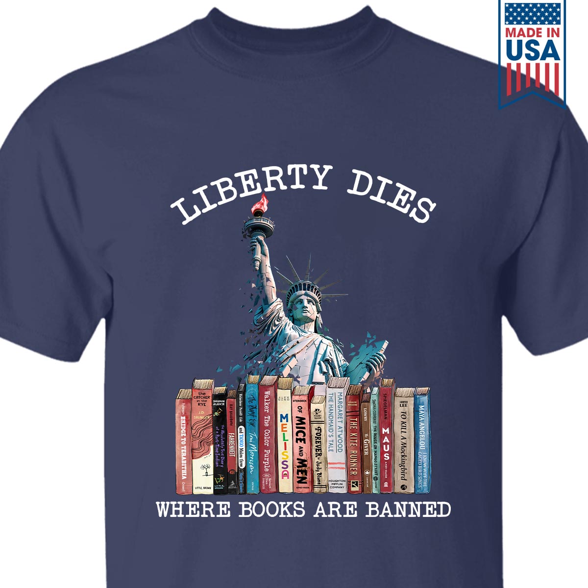 Liberty Dies Where Books Are Banned Book Lovers Gift TSB230