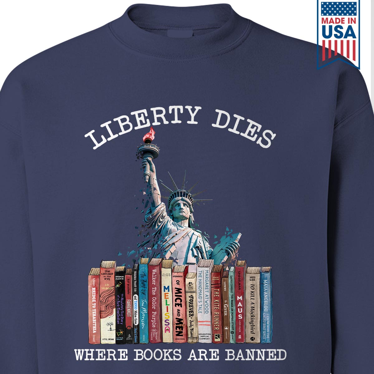 Liberty Dies Where Books Are Banned Book Lovers Gift SWB230