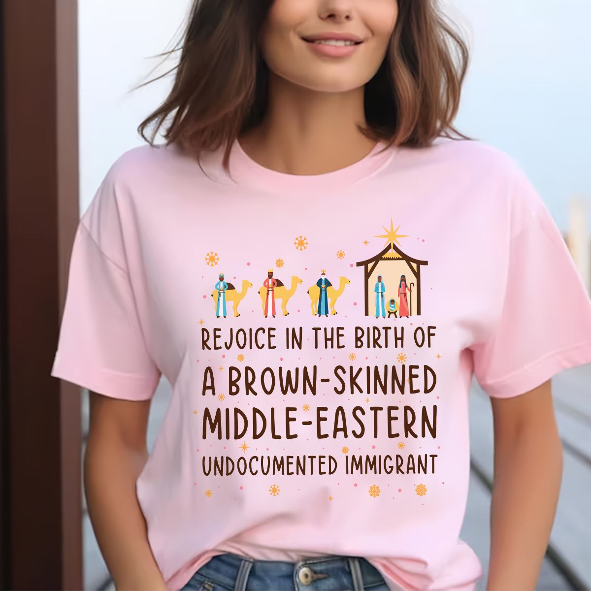 Rejoice In The Birth Of A Brown-Skinned Middle-Eastern Undocumented Immigrant Book Lovers Gift TSW305