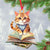 Christmas Ornament Book Lovers Gift - Cats Reads Of Mice and Men ORN68