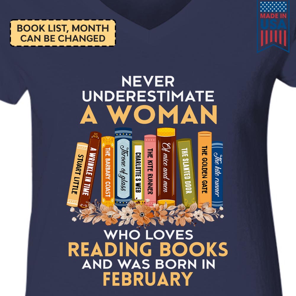 Custom Bookshelf Birth Month Book Lovers Gift TSVBH24