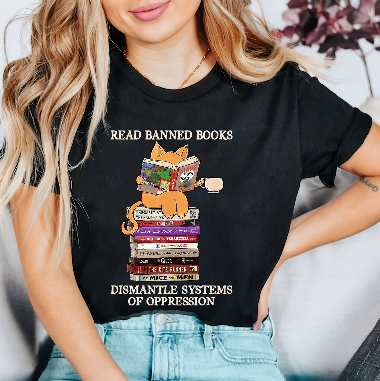 Maus Read Banned Books Dismantle Systems Of Oppression Book Lovers Gift TSB218