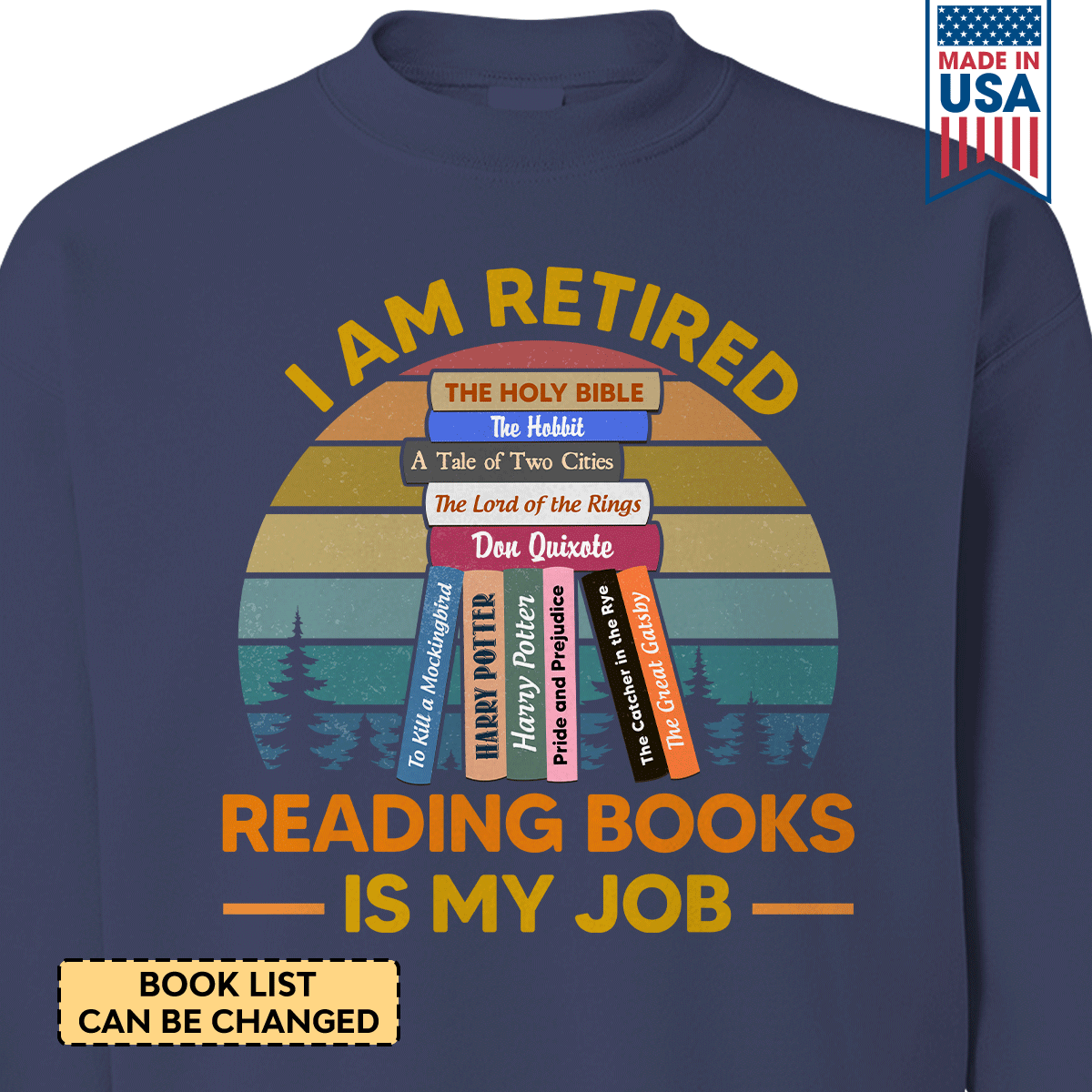 Custom Bookshelf I Am Retired Reading Books Is My Job Book Lovers Gift SWBH58