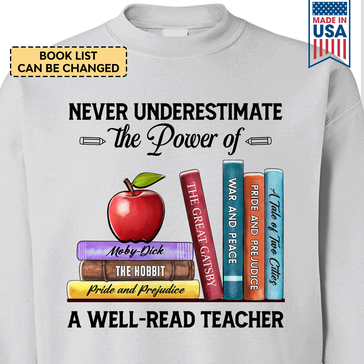 Custom Bookshelf Never Underestimate The Power Of A Well Read Teacher Book Lovers Gift SWWH111