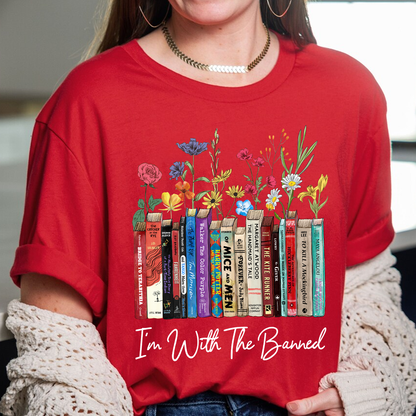 I'm With The Banned Flowers Book Lover Gift TSB186