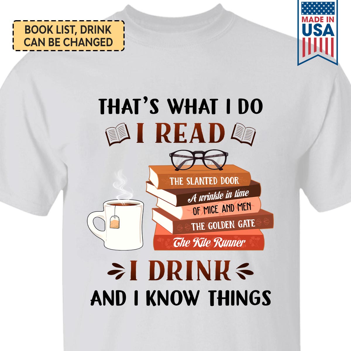Custom Bookshelf That's What I Do I Read I Drink And I Know Things Book Lovers Gift TSWH31