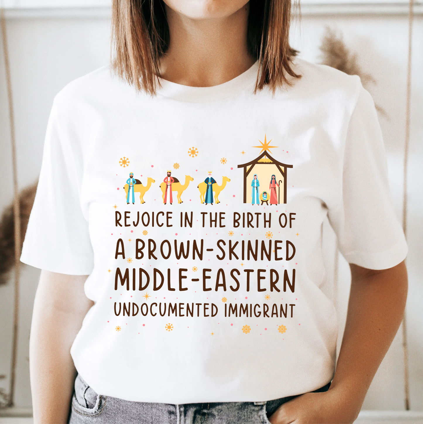 Rejoice In The Birth Of A Brown-Skinned Middle-Eastern Undocumented Immigrant Book Lovers Gift TSW305