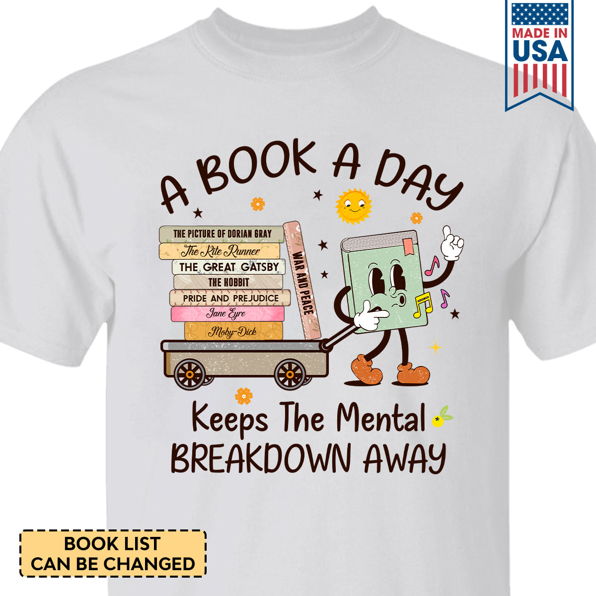 Custom Bookshelf A Book A Day Keeps The Mental Breakdown Away Book Lovers Gift TSWH109