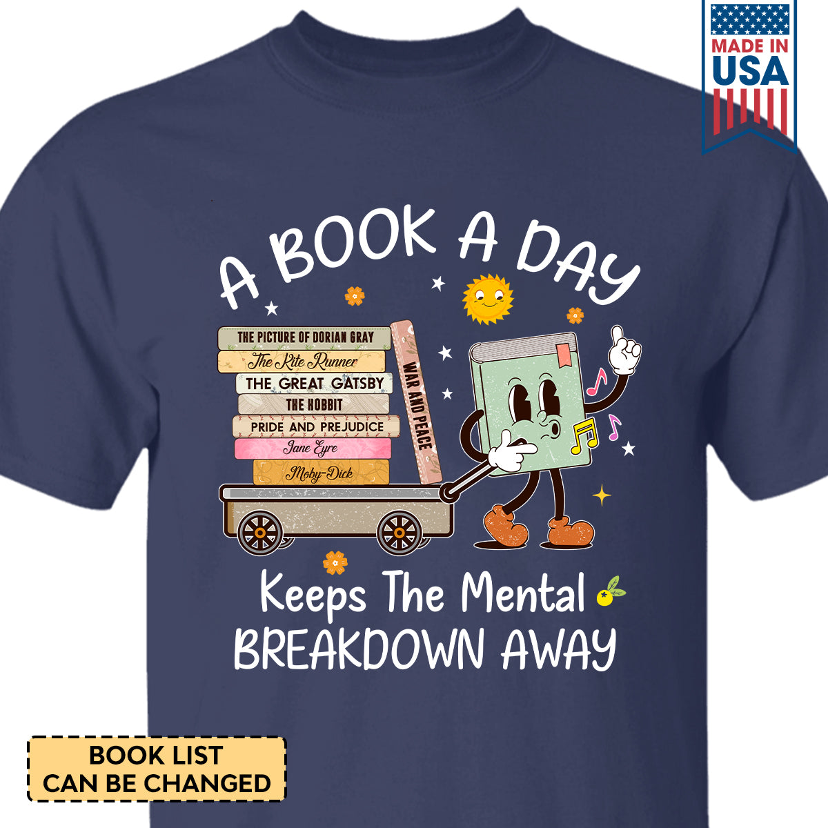 Custom Bookshelf A Book A Day Keeps The Mental Breakdown Away Book Lovers Gift TSBH110