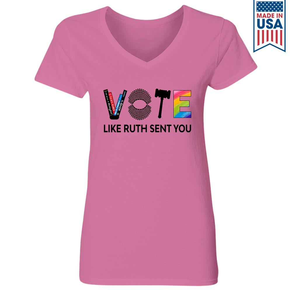 Vote Like Ruth Sent You Women's V-neck T-shirt TSVW401