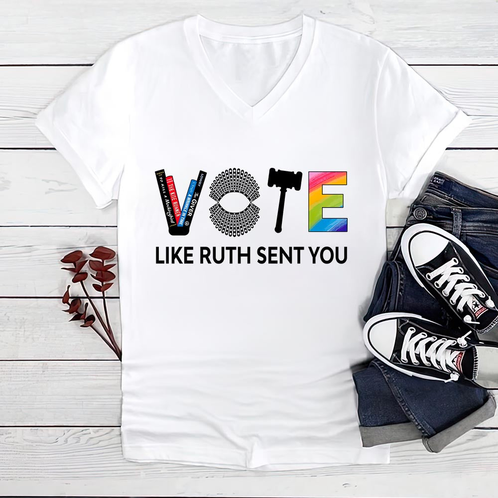 Vote Like Ruth Sent You Women's V-neck T-shirt TSVW401