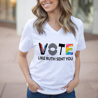 Vote Like Ruth Sent You Women's V-neck T-shirt TSVW401