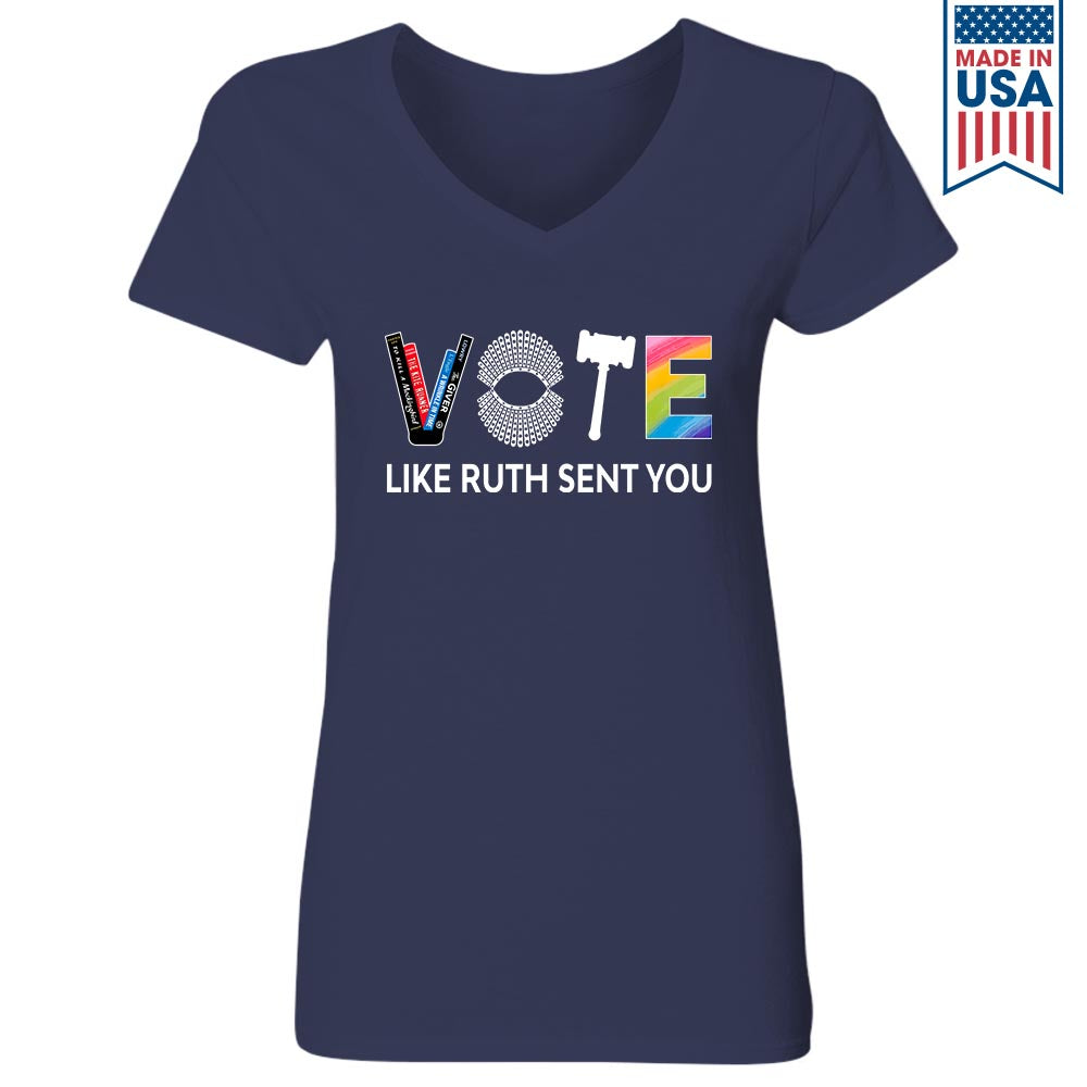 Vote Like Ruth Sent You Women's V-neck T-shirt TSVB402