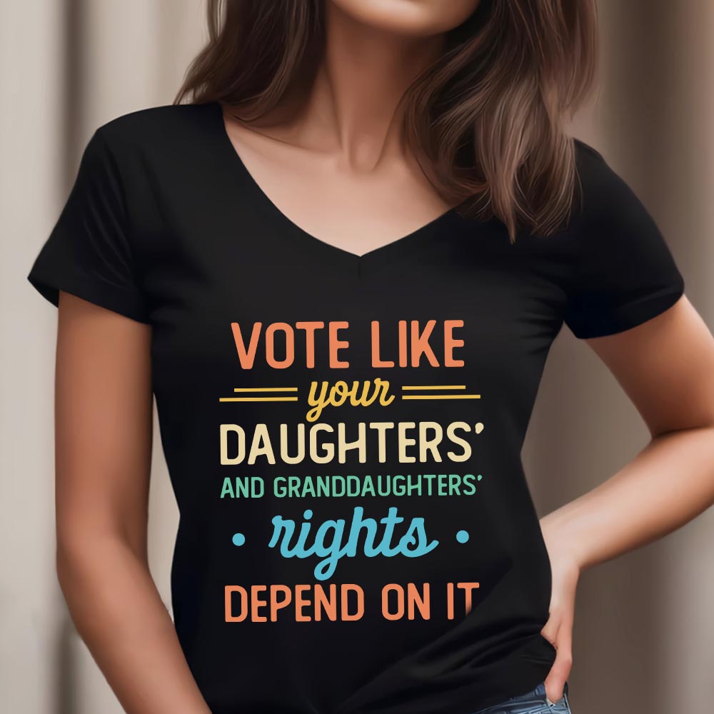 Vote Like Your Daughter And Granddaughter's Rights Depend On It Women's V-neck T-shirt TSVB406