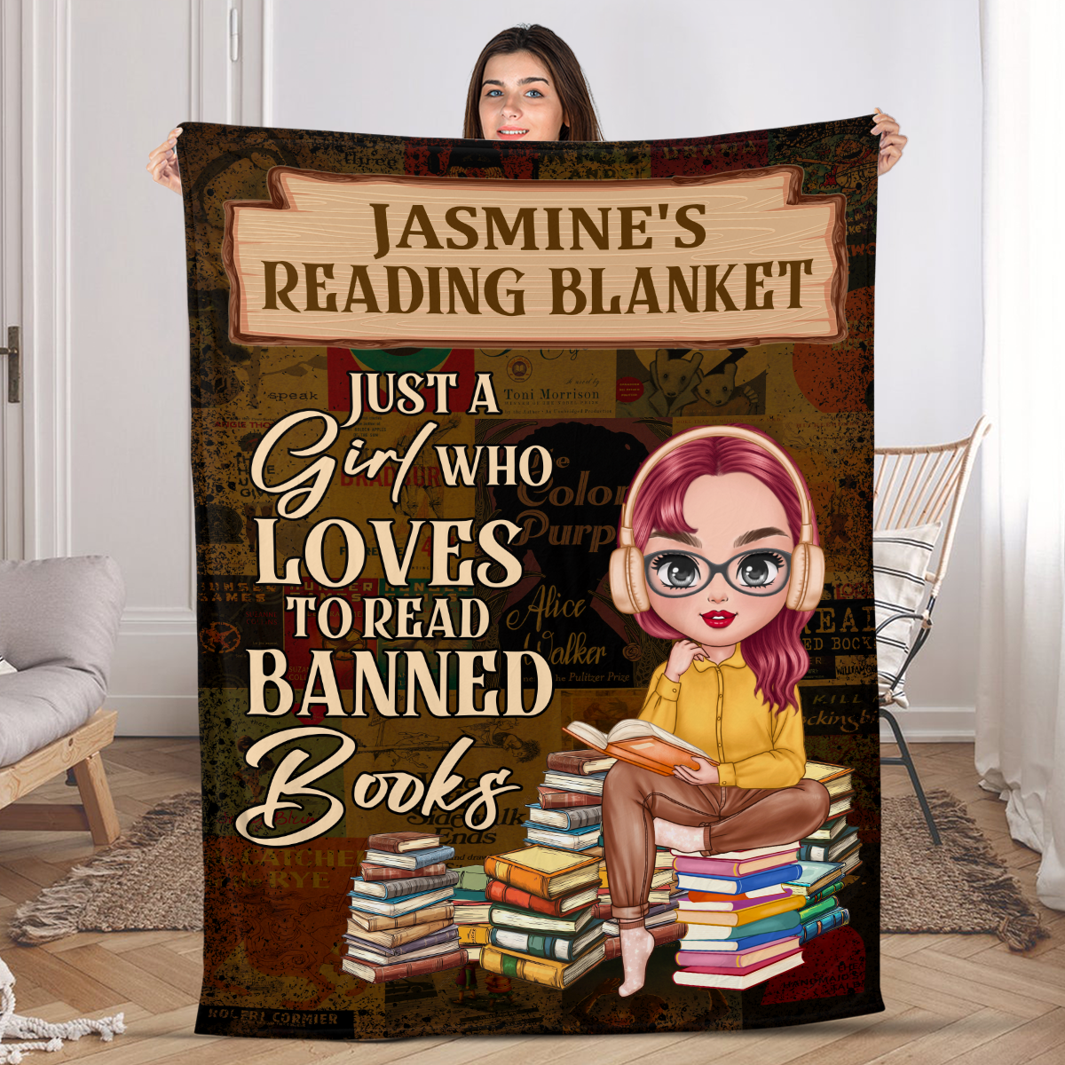 Just A Girl Who Loves To Read Banned Books - Personalized Fleece Blanket