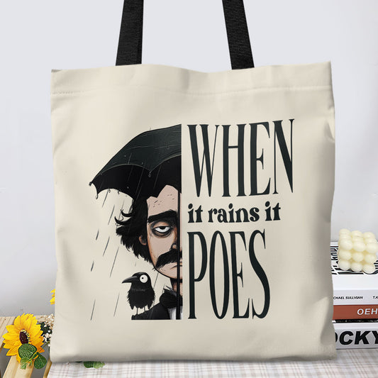 When It Rains It Poes - Tote Bag