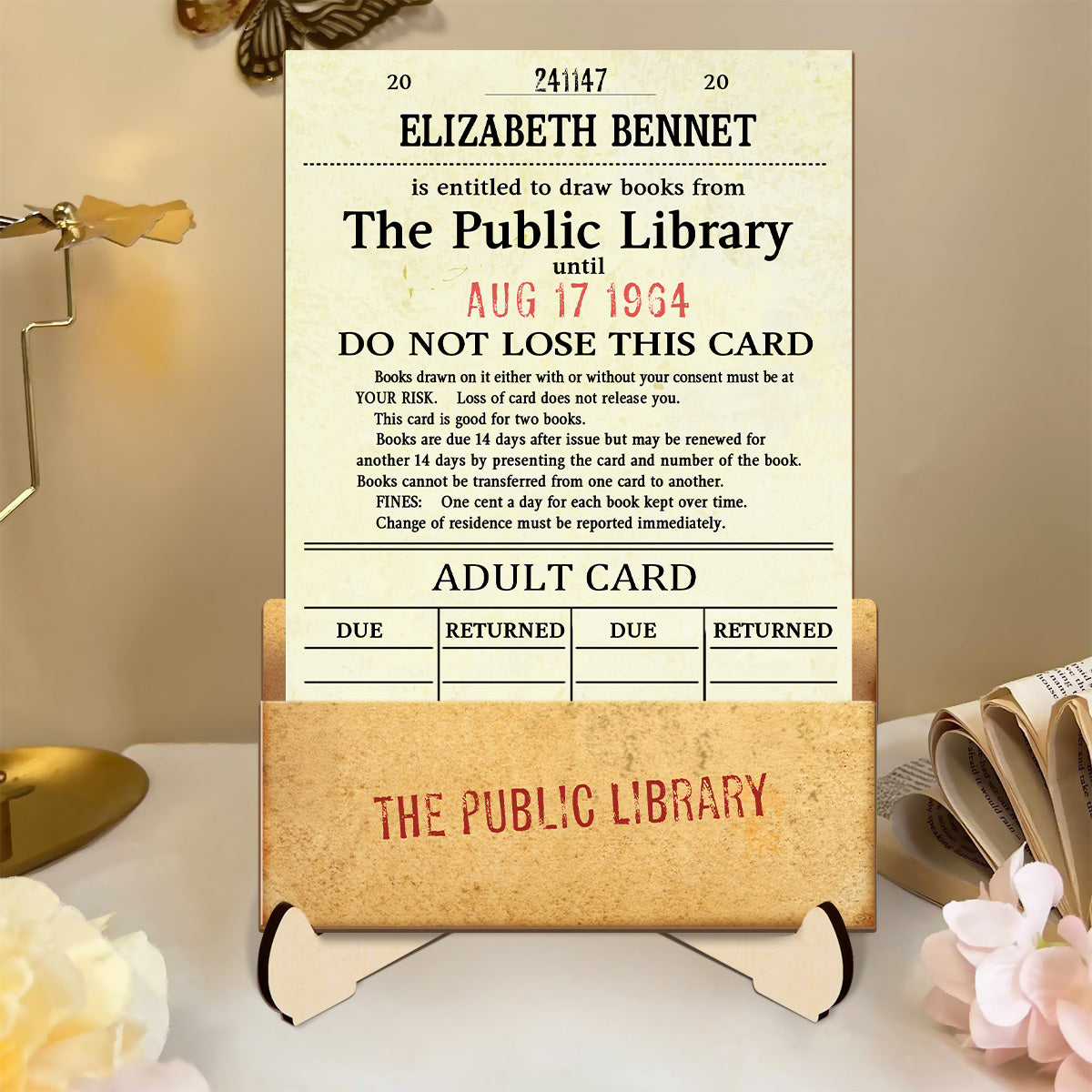 Custom Library Card - Personalized 2-Layered Wooden Plaque