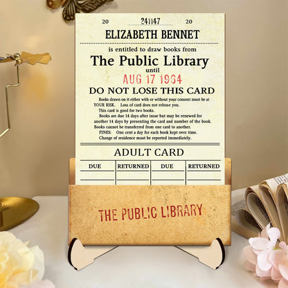 Custom Library Card - Personalized 2-Layered Wooden Plaque